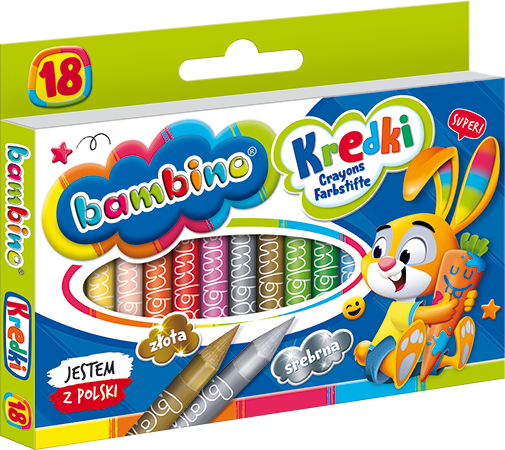 Kredki świecowe Bambino 18 kolorów St Majewski